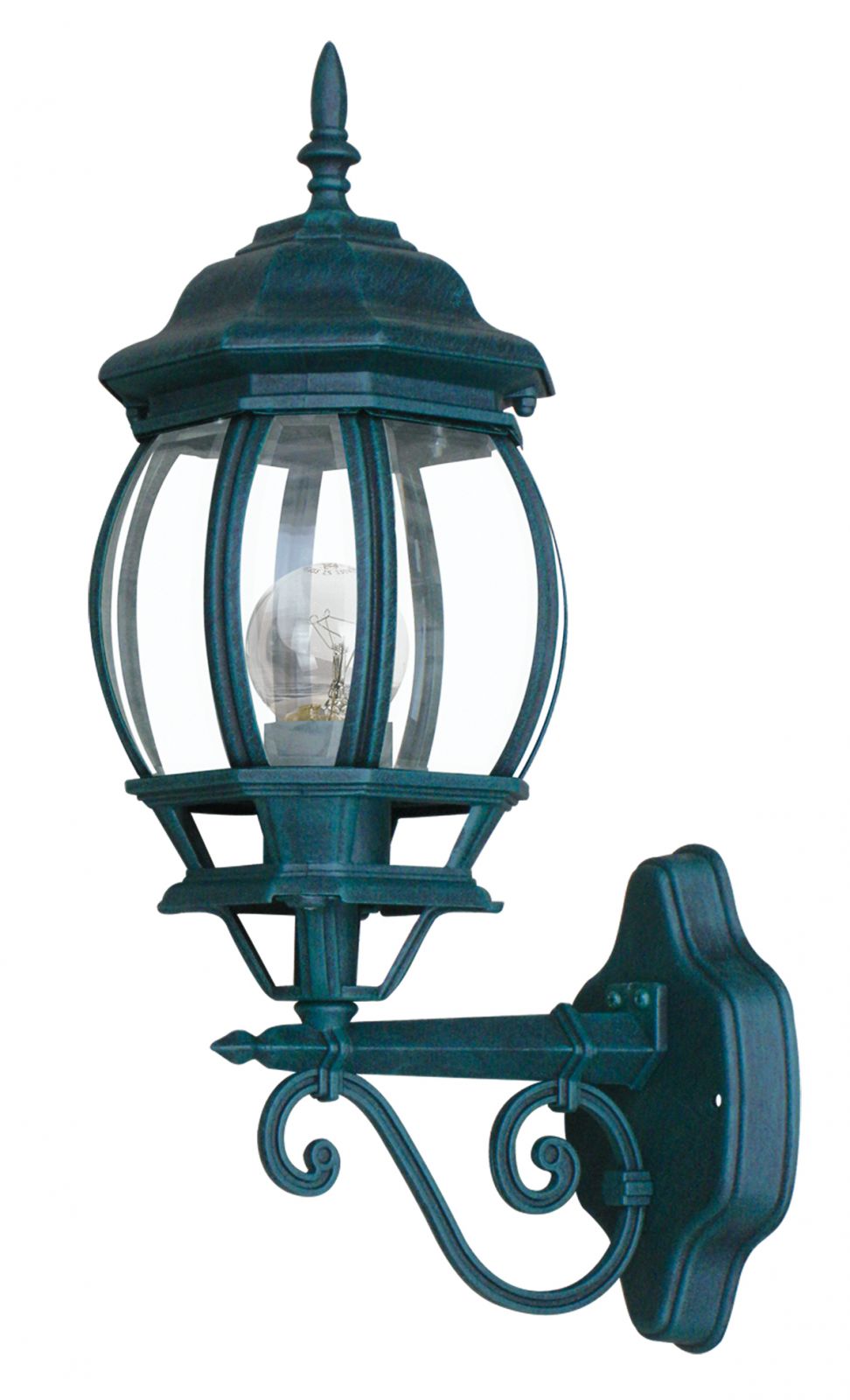 Applique lanterna per esterno IP44 in alluminio nero pennellato verde diffusore vetro lampada 1XE27 non inclusa SANTIAGO Applique lanterna per esterno IP44 in alluminio nero pennellato verde diffusore vetro lampada 1XE27 non inclusa SANTIAGO